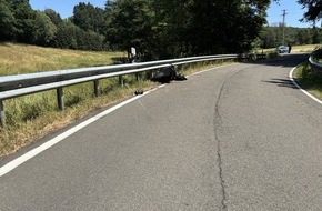 Polizeiinspektion Lauterecken: POL-PILEK: 27-j&auml;hriger Motorradfahrer bei Unfall auf der L385 bei Becherbach schwer verletzt