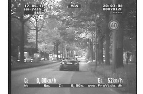 Polizei Hamburg: POL-HH: 170518-1. Raser in Hamburg-Osdorf von ProViDa-Fahrzeug gestoppt