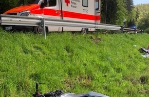 Polizeidirektion Pirmasens: POL-PDPS: Unfall mit schwerverletztem Motorradfahrer