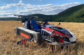 Polizeiinspektion Lauterecken: POL-PILEK: Verkehrsunfall auf der K69 - Kartfahrer &uuml;berschl&auml;gt sich