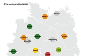 ADAC: Nachts mit dem ÖPNV nach Hause - nicht überall problemlos möglich / ADAC untersucht nächtliche Verbindungen in 20 Großstädten / Nachhauseweg besonders für junge Erwachsene häufiger schwierig