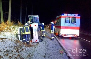 Polizeipräsidium Westpfalz: POL-PPWP: Winterglatte Straßen sorgen für Rutschpartien