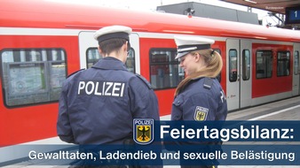 Bundespolizeidirektion München: Bundespolizeidirektion München: Mehrere Gewaltdelikte am Feiertag, Ladendieb in Haft, Sexuelle Belästigung