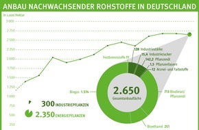 FNR Fachagentur Nachwachsende Rohstoffe: Anbau nachwachsender Rohstoffe in Deutschland: Fläche bleibt auch 2017 stabil
