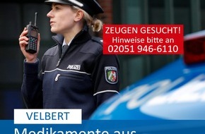 Polizei Mettmann: POL-ME: Medikamente aus Rettungswagen entwendet: Polizei sucht Zeugen - Velbert - 2002116