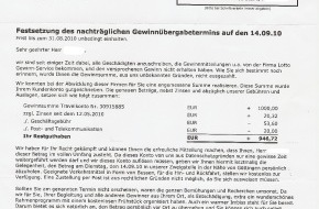 Polizeidirektion Göttingen: POL-GOE: (556/2010) Gewinnbenachrichtigung entpuppt sich als Anmeldung zur Kaffeefahrt - Polizei Göttingen rät zur Vorsicht