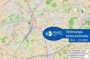 Polizeipräsidium Hamm: POL-HAM: Wohnungseinbruchsradar Hamm für die Woche 26.04.2021 bis 02.05.2021