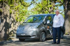 Nissan Switzerland: Spitzenkoch Jacky Donatz hat ein neues Rezept: Elektromobilität mit dem Nissan e-NV200