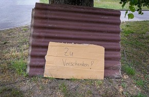Polizeipräsidium Mittelhessen - Pressestelle Marburg-Biedenkopf: POL-MR: Wem gehören die Eternitplatten?