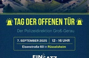 Polizeipräsidium Südhessen: POL-DA: Rüsselsheim: "Tag der offenen Tür" bei der Polizei am 7. September
