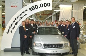 Audi AG: Aluminium-Leichtbau in der Oberklasse: 100.000ster Audi A8 produziert