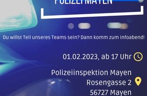 Polizeipräsidium Koblenz: POL-PPKO: Nacht der Bewerber bei der Polizei Mayen