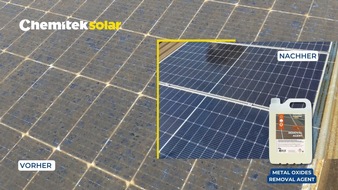 ChemiTek: Chemitek Solar erweitert sein Sortiment an Solarreinigungslösungen um den neuen Metal Removal Agent