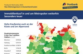 Postbank: Postbank Wohnatlas 2025: Immobilienpreise in Deutschland sinken 2024 weniger stark als zuvor