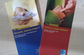 Polizeipräsidium Westpfalz: POL-PPWP: Endlich Urlaub - aber sicher!
Präventionsaktion des Polizeipräsidiums Westpfalz zum Thema "Urlaubsgefahren" 
Teil 5 - Bargeld, Scheck- und Kreditkarte im Urlaub