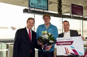 Flughafen Köln/Bonn GmbH: Flughafen Köln/Bonn begrüßt 10-millionsten Passagier