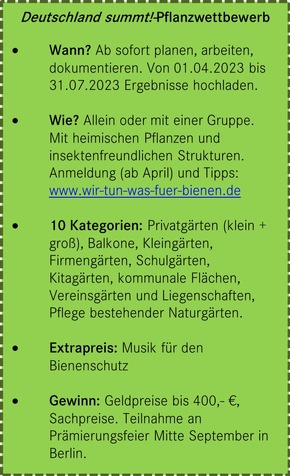 An die Notenständer, fertig, los! Musikbeiträge für Deutschland summt!-Pflanzwettbewerb 2023 gesucht