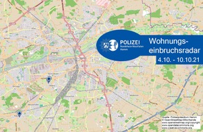 Polizeipräsidium Hamm: POL-HAM: Wohnungseinbruchsradar Hamm für die Woche 04.10.2021 bis 10.10.2021