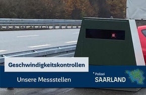 Landespolizeidirektion Saarland: POL-SL: Geschwindigkeitskontrollen im Saarland / Ankündigung der Kontrollörtlichkeiten und -zeiten für die 49. Kalenderwoche 2024