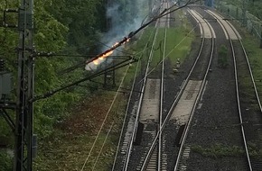 Feuerwehr Bottrop: FW-BOT: Brennender Baum im Gleisbett