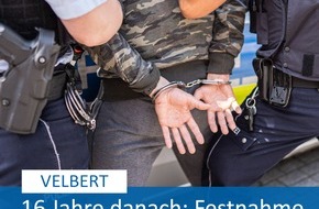 Polizei Mettmann: POL-ME: Festnahme nach Mordfall aus dem Jahr 2007: Einladung zur Pressekonferenz - Velbert / Düsseldorf - 2308001