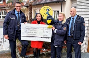 Polizeipr&auml;sidium Rheinpfalz: POL-PPRP: Polizeihund "Wuschel" im Einsatz f&uuml;r den guten Zweck - Polizeipuppenb&uuml;hne sammelt 635 Euro f&uuml;r Kinderhospiz Sterntaler