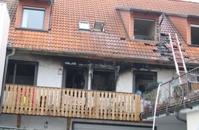 Polizeipräsidium Rheinpfalz: POL-PPRP: Brand in einem Mehrfamilienhaus