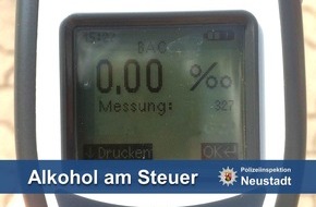 Polizeidirektion Neustadt/Weinstraße: POL-PDNW: Fluchtversuch unter Alkohol und Drogen