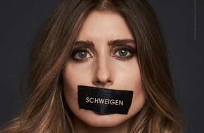 PETA Deutschland e.V.: Cathy Hummels in neuer PETA-Kampagne für mehr Zivilcourage: "Schweigen lässt Tiere leiden - Tierquälerei melden!"