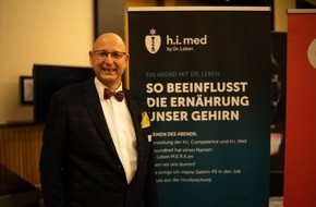 H.i. Competence Group: Neues Gesundheitskonzept für ein längeres Leben / Dr. Bernhard Leben: So beeinflusst die richtige Ernährung das menschliche Gehirn