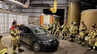 Kreisfeuerwehr Oldenburg: FW-OLL: Gemeinsamer &Uuml;bungsdienst zur technischen Hilfeleistung der Feuerwehren Beckeln und Harpstedt
