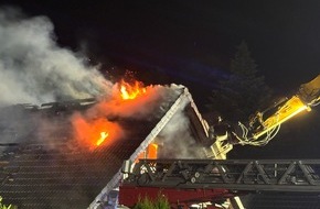 Kreisfeuerwehr Rotenburg (Wümme): FW-ROW: Feuer zerstört Einfamilienhaus