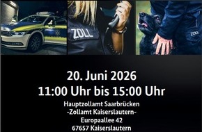 Hauptzollamt Saarbr&uuml;cken: HZA-SB: Tag der offenen T&uuml;r am Zollamt Kaiserslautern / ZOLL pr&auml;sentiert sich mit buntem Programm