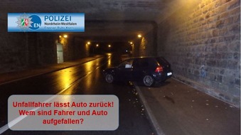 Kreispolizeibehörde Ennepe-Ruhr-Kreis: POL-EN: Gevelsberg- Flüchtiger Unfallfahrer gesucht