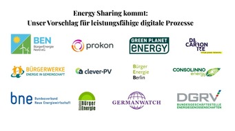 Green Planet Energy eG: Energy Sharing sofort umsetzbar: B&uuml;rgerenergie-Allianz fordert pragmatische L&ouml;sung und kritisiert Beschr&auml;nkung auf BDEW-Modell