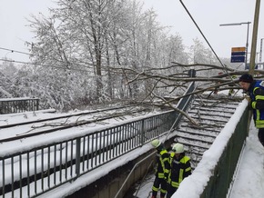 Bundespolizeidirektion München: Baum kippt auf Bahnsteig und reißt Stromleitung herunter / Reisende kommen verletzt ins Krankenhaus