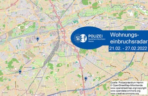 Polizeipräsidium Hamm: POL-HAM: Wohnungseinbruchsradar Hamm für die Woche vom 21. Februar bis 27. Februar 2022