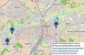 Polizeipräsidium Hamm: POL-HAM: Wohnungseinbruchsradar für die Woche vom 09.07.- 15.07.2018