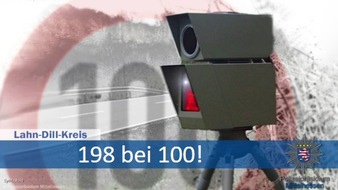 Polizeipräsidium Mittelhessen - Pressestelle Lahn - Dill: POL-LDK: Raser und Gurtmuffel erwischt: mit 198 bei 100 geblitzt / Kind ohne jegliche Sicherung im Auto