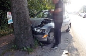 Polizeiinspektion Schwerin: POL-SN: Pkw fährt gegen Baum-Fahrer unverletzt