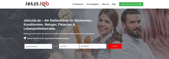 Aramaz Digital GmbH: JetztJob.de - Jobbörse für Bäckereien, Metzgereien und Lebensmittelbetriebe erreicht über 1.000 Stellenangebote in Deutschland