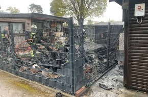 Feuerwehr M&uuml;lheim an der Ruhr: FW-MH: Brand auf Campingplatz: Wohneinheit in Vollbrand - Feuerwehr verhindert Ausbreitung