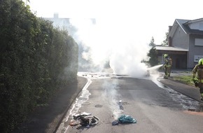 Polizei Paderborn: POL-PB: Brand auf Glasfaserbaustelle - Zwei Arbeiter verletzt