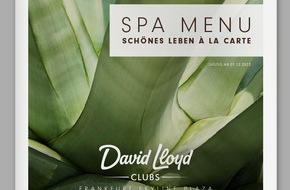 David Lloyd Clubs Germany & Meridian Spa & Fitness Deutschland GmbH: Neues Day Spa Menu - David Lloyd Meridian Clubs Deutschland