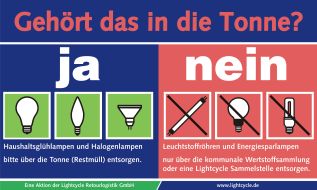 Lightcycle Retourlogistik und Service GmbH: Verboten - aber die wenigsten wissen es: Energiesparlampen gehören nicht in die graue Tonne