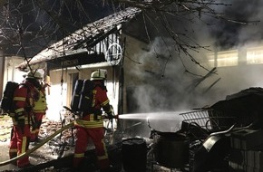 Kreisfeuerwehrverband Calw e.V.: KFV-CW: Schnelles Eingreifen der Feuerwehr verhindert Großbrand - Keine Verletzten - 50.000 Euro Sachschaden