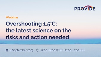 ARTTIC Innovation GmbH: PROVIDE Project Invites to Webinar on Overshooting 1.5 °C