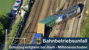 Bundespolizeidirektion München: Bundespolizeidirektion München: Bahnbetriebsunfall in Riem 
Güterzug entgleist - kein Personenschaden