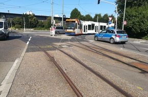 Polizeipräsidium Rheinpfalz: POL-PPRP: Friesenheim: Straßenbahn entgleist-nur Sachschaden