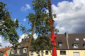 Feuerwehr Bochum: FW-BO: Feuerwehr beseitigt stark beschädigten Baum - Einsatz für den Feuerwehrkran